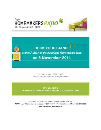 Homemakers Expo Cape Town launches their 2012 show